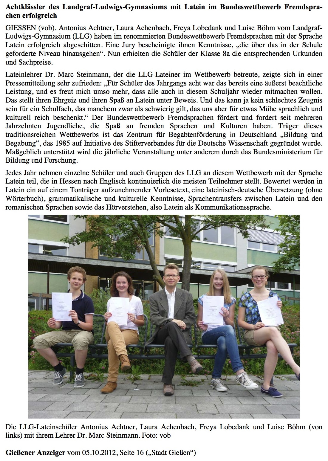 Junge Meister in alter Sprache